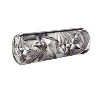 GaxfjRu Estuche para bolígrafos y lápices de piel con cremallera y patrón de diamante, suave