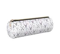 GaxfjRu Estuche para bolígrafos y lápices, diseño de flechas de caza, triángulos, de piel de ciervo, con cremallera, suave