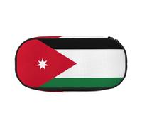 GaxfjRu Estuche para lápices con bandera de Jordania, gran capacidad, para el hogar, la universidad, la oficina, organizador para adultos, estudiantes, Negro , talla única, Lindo