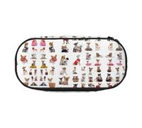 GaxfjRu Estuche para lápices con diseño de perro carlino chihuahua, gran capacidad, para el hogar, la universidad, la oficina, organizador para adultos, Negro , Talla única, Lindo