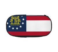GaxfjRu Estuche para lápices con estampado de bandera de Georgia de gran capacidad, estuche estético para hombres y mujeres, oficina en casa