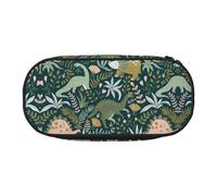 GaxfjRu Estuche para lápices con estampado de dinosaurios de gran capacidad para el hogar, universidad, oficina, organizador para adultos, estudiantes, Negro , talla única, Lindo