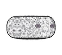 GaxfjRu Estuche para lápices con estampado de hierbas y plantas herbáceas con flores y plantas herbáceas de gran capacidad, organizador para el hogar, la universidad, la oficina, para adultos