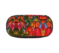 GaxfjRu Estuche para lápices con estampado de hojas y frutas rojas de otoño de gran capacidad, organizador para el hogar, la universidad, la oficina, para adultos