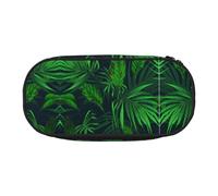 GaxfjRu Estuche para lápices con estampado de plantas tropicales, gran capacidad, para el hogar, universidad, oficina, organizador para adultos, estudiantes, Negro , talla única, Lindo