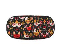 GaxfjRu Estuche para lápices con estampado de pollos de gallo de gran capacidad, organizador para el hogar, la universidad, la oficina, para adultos