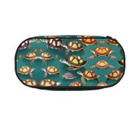 GaxfjRu Estuche para lápices con estampado de tortugas marinas de gran capacidad para el hogar, universidad, oficina, organizador para adultos Studen, Negro , Talla única, Lindo