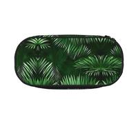 GaxfjRu Estuche para lápices con hojas verdes de palmera y plantas tropicales, gran capacidad, para el hogar, universidad, oficina, organizador para adultos Studen, Negro , Talla única, Lindo