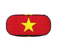 GaxfjRu Estuche para lápices de gran capacidad con estampado de bandera vietnamita, organizador de oficina para adultos