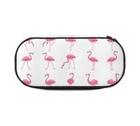 GaxfjRu Estuche para lápices de gran capacidad con estampado de flamencos sobre blanco, organizador de oficina para adultos