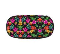 GaxfjRu Estuche para lápices de gran capacidad con estampado de flores hawaianas, organizador para el hogar, la universidad, la oficina, para adultos