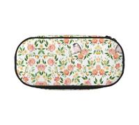 GaxfjRu Estuche para lápices de gran capacidad con estampado de flores y pájaros, organizador para el hogar, la universidad, la oficina, para adultos