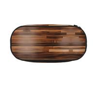 GaxfjRu Estuche para lápices de gran capacidad con estampado de grano de madera, organizador para el hogar, la universidad, la oficina, para adultos