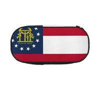 GaxfjRu Estuche para lápices de gran capacidad con estampado de la bandera del estado de Georgia, organizador de oficina para adultos