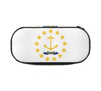 GaxfjRu Estuche para lápices de gran capacidad con estampado de la bandera del estado de Rhode Island