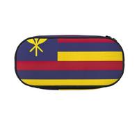 GaxfjRu Estuche para lápices de gran capacidad con estampado de la bandera del Reino de Hawái, organizador de oficina para adultos