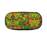 GaxfjRu Estuche para lápices de gran capacidad con estampado de ranas, organizador para el hogar, la universidad, la oficina, para adultos