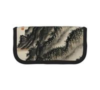 GaxfjRu Estuche para lápices de lona con diseño de pintura china, almacenamiento organizado para picnics y uso diario, bolsa de maquillaje, soporte para lápices