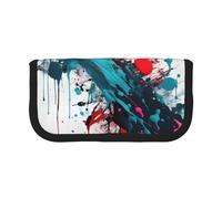 GaxfjRu Estuche para lápices de lona con diseño de salpicaduras de pintura abstracta, almacenamiento organizado para picnics y uso diario, bolsa de maquillaje, soporte para lápices