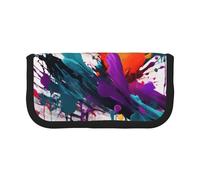 GaxfjRu Estuche para lápices de lona con diseño de salpicaduras de pintura, almacenamiento organizado para picnics y uso diario, bolsa de maquillaje, soporte para lápices