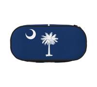 GaxfjRu Estuche para lápices, diseño de bandera de Carolina del Sur, gran capacidad, para el hogar, universidad, oficina, organizador para adultos, estudiantes, Negro , talla única, Lindo