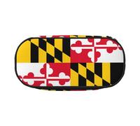 GaxfjRu Estuche para lápices, diseño de bandera de Maryland, gran capacidad, para el hogar, universidad, oficina, organizador para adultos, estudiantes, Negro , talla única, Lindo