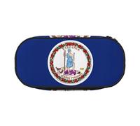 GaxfjRu Estuche para lápices, diseño de la bandera de Virginia, gran capacidad, para el hogar, universidad, oficina, organizador para adultos, estudiantes, Negro , talla única, Lindo