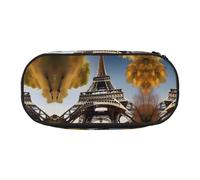 GaxfjRu Estuche para lápices, diseño de la Torre Eiffel de Francia de gran capacidad para el hogar, universidad, oficina, organizador para adultos, estudiantes, Negro , talla única, Lindo