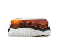 GaxfjRu Estuche portátil tridimensional de piel con diseño de libro de violín, bolsa de maquillaje de poliéster con forro de PVC, monedero, estuche especial, Silver, Talla única, Arte