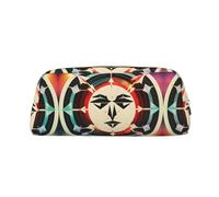 GaxfjRu Estuche portátil tridimensional de piel de ciervo con diseño de flechas de caza, triángulos, bolsa de maquillaje, monedero, estuche especial para lápices