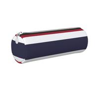 GaxfjRu Estuche redondo de piel sintética con diseño de bandera de Tailandia, almacenamiento para bolígrafos, lápices, marcadores, suministros pequeños, cremallera de metal con cuero, Silver, Talla
