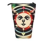 GaxfjRu Estuche telescópico portátil con diseño de flechas de caza, triángulos, ciervos, organizador con múltiples ranuras, para herramientas de escritura, accesorios