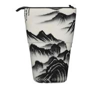 GaxfjRu Estuche telescópico portátil con impresión de paisaje chino, organizador con múltiples ranuras, para herramientas de escritura, accesorios