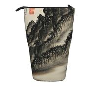GaxfjRu Estuche telescópico portátil con impresión de pintura china, organizador con múltiples ranuras, para herramientas de escritura, accesorios