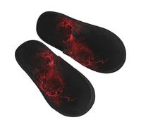 GaxfjRu Explosion Burst - Pantuflas de invierno de felpa roja y negra para uso en interiores, pantuflas de casa suaves y cálidas para invitados y comodidad en el hogar, unisex, Negro, 36.5 EU