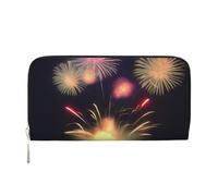 GaxfjRu Explosion Fireworks - Cartera larga de piel con impresión 3D para hombre, diseño vintage