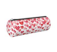 GaxfjRu Falling Red Hearts - Estuche de piel con cremallera para bolígrafos y lápices, color rojo