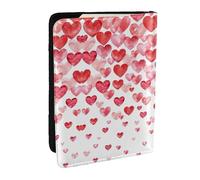 GaxfjRu Falling Red Hearts - Funda para pasaporte con estampado de corazones rojos para viajes, organizador de viaje, funda para tarjetas de crédito, Black, Talla única
