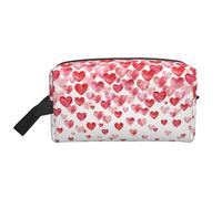 GaxfjRu Falling Red Hearts impresión Viaje Cosméticos Bag Organizador Grande Bolsa de Maquillaje Mujeres para Cosméticos Artículos de tocador Accesorios, Blanco, Talla Única, Color blanco., Talla