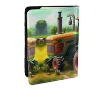 GaxfjRu Fantasy Farm - Funda para pasaporte con estampado de tractor de granja para viajes, organizador de viaje, funda para tarjetas de crédito, funda para pasaporte, Black, Talla única