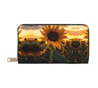 GaxfjRu Farm Sunflower - Cartera de cuero para mujer, organizador de gran capacidad con soporte para chequera, cartera plegable para mujer, color blanco, talla única, clásica, White, Talla única,