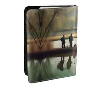 GaxfjRu Fishing Lake Fishermen - Funda para pasaporte, organizador de viaje, funda para tarjetas de crédito, funda para pasaporte, Black, Talla única