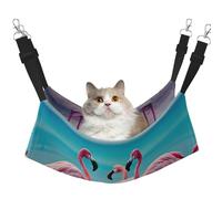 GaxfjRu Flamingo Beach - Cama ajustable para gatos, hamaca para ventana, acogedora cama de terciopelo para mascotas y descanso para gatitos