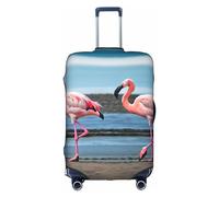 GaxfjRu Flamingos on the beach - Funda personalizada para equipaje - Aprobado por la TSA, fundas de maleta para equipaje de 28 pulgadas, funda de maleta grande, Blanco, L