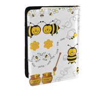 GaxfjRu Flying Bees Daisy - Funda para pasaporte con estampado de miel para viajes, organizador de viaje, funda para tarjetas de crédito, Black, Talla única