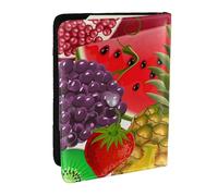 GaxfjRu Fresh Fruits - Funda para pasaporte con estampado de piña para viajes, organizador de viaje, funda para tarjetas de crédito, Black, Talla única