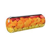 GaxfjRu Fruit Rainbow - Estuche de piel con cremallera para bolígrafos y lápices, color gris