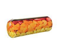 GaxfjRu Fruit Rainbow - Estuche de piel con cremallera para bolígrafos y lápices, color gris