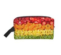 GaxfjRu Fruta Imprimir Arco Iris Viaje Cosmético Bolsa Organizador Grande Neceser Maquillaje Mujeres para Cosméticos Accesorios de tocador, Blanco, Talla Única, Color blanco., Talla única