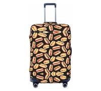 GaxfjRu Fun Food - Funda protectora para maleta, lavable, antiarañazos, diseño de perros calientes, Black, L